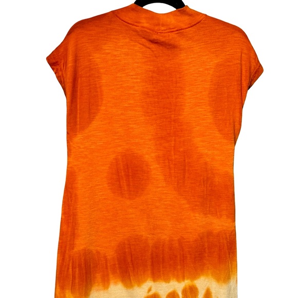 Free People Tie Dye Orange Midi Length Boho Top Dress size medium - Picture 8 of 14